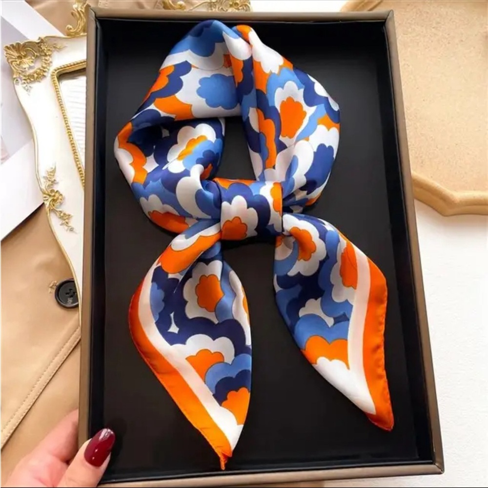 Elise French style floral camellia pattern scarf multi-functional